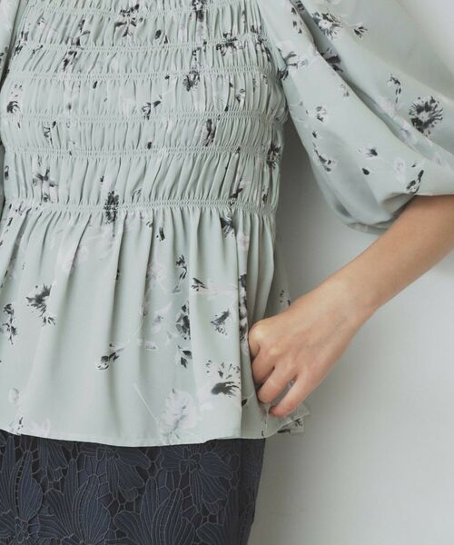 index / インデックス シャツ・ブラウス | フラワーシャーリングペプラムブラウス【洗濯機洗い可】 | 詳細18