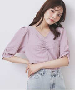 index / インデックス シャツ・ブラウス | フロントギャザージャガードブラウス【洗濯機洗い可】