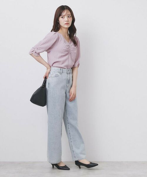 index / インデックス シャツ・ブラウス | フロントギャザージャガードブラウス【洗濯機洗い可】 | 詳細11