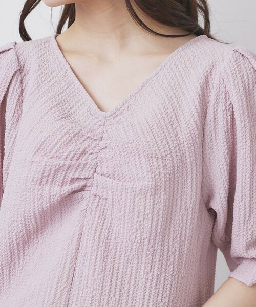 index / インデックス シャツ・ブラウス | フロントギャザージャガードブラウス【洗濯機洗い可】 | 詳細16