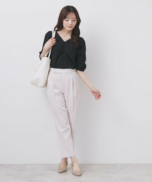 index / インデックス シャツ・ブラウス | フロントギャザージャガードブラウス【洗濯機洗い可】 | 詳細6