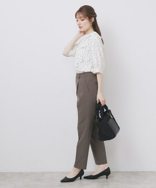 index / インデックス シャツ・ブラウス | ロールカラーアシメフリルリボンブラウス【洗濯機洗い可/イージーアイロン】 | 詳細11