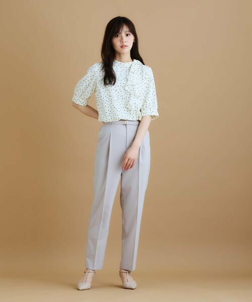 index / インデックス シャツ・ブラウス | ロールカラーアシメフリルリボンブラウス【洗濯機洗い可/イージーアイロン】 | 詳細13