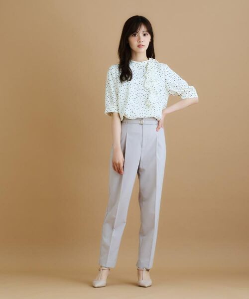 index / インデックス シャツ・ブラウス | ロールカラーアシメフリルリボンブラウス【洗濯機洗い可/イージーアイロン】 | 詳細14