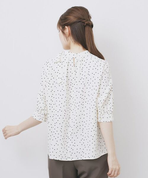 index / インデックス シャツ・ブラウス | ロールカラーアシメフリルリボンブラウス【洗濯機洗い可/イージーアイロン】 | 詳細18