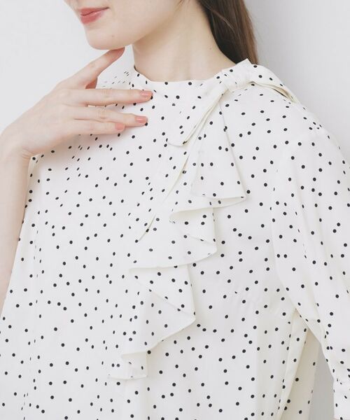 index / インデックス シャツ・ブラウス | ロールカラーアシメフリルリボンブラウス【洗濯機洗い可/イージーアイロン】 | 詳細19