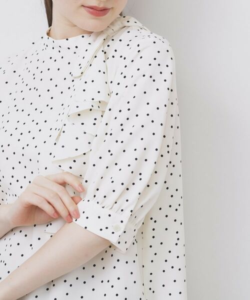 index / インデックス シャツ・ブラウス | ロールカラーアシメフリルリボンブラウス【洗濯機洗い可/イージーアイロン】 | 詳細21