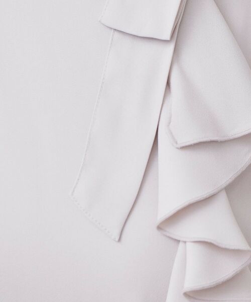 index / インデックス シャツ・ブラウス | ロールカラーアシメフリルリボンブラウス【洗濯機洗い可/イージーアイロン】 | 詳細4