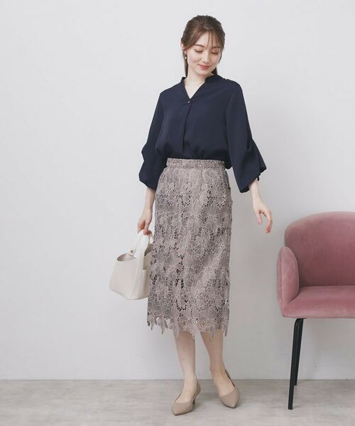 index / インデックス シャツ・ブラウス | スキッパーバルーンスリーブブラウス【洗濯機洗い可/イージーアイロン】 | 詳細11