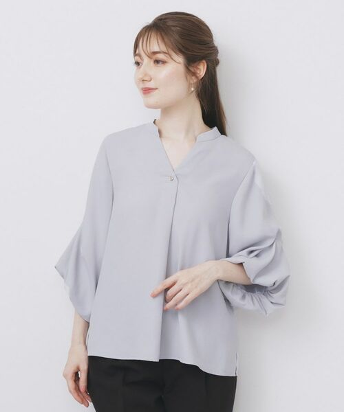 index / インデックス シャツ・ブラウス | スキッパーバルーンスリーブブラウス【洗濯機洗い可/イージーアイロン】 | 詳細13