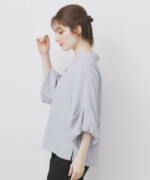 index / インデックス シャツ・ブラウス | スキッパーバルーンスリーブブラウス【洗濯機洗い可/イージーアイロン】 | 詳細14