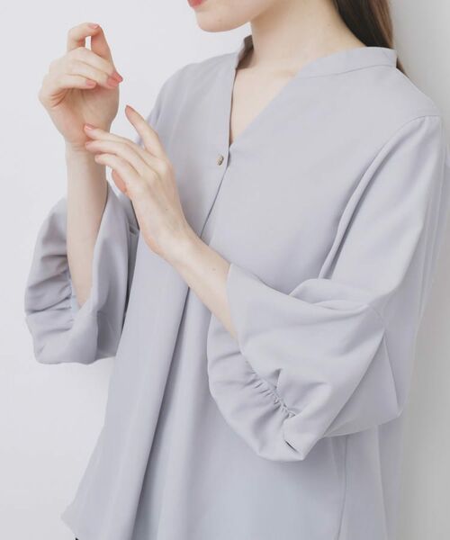 index / インデックス シャツ・ブラウス | スキッパーバルーンスリーブブラウス【洗濯機洗い可/イージーアイロン】 | 詳細17
