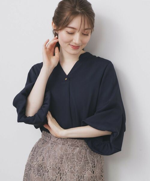 index / インデックス シャツ・ブラウス | スキッパーバルーンスリーブブラウス【洗濯機洗い可/イージーアイロン】 | 詳細9