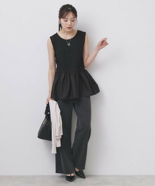 index / インデックス カットソー | ノースリペプラムドッキングトップス【洗濯機洗い可/接触冷感】 | 詳細5