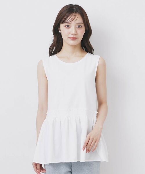 index / インデックス カットソー | ノースリペプラムドッキングトップス【洗濯機洗い可/接触冷感】 | 詳細8