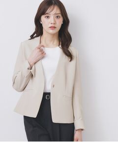 index / インデックス ノーカラージャケット | ストレッチノーカラージャケット/セットアップ対応【洗濯機洗い可/イージーアイロン/防シワ】