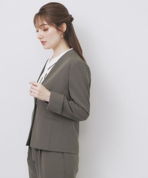 index / インデックス ノーカラージャケット | ストレッチノーカラージャケット/セットアップ対応【洗濯機洗い可/イージーアイロン/防シワ】 | 詳細14