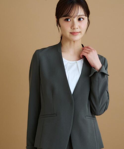 index / インデックス ノーカラージャケット | ストレッチノーカラージャケット/セットアップ対応【洗濯機洗い可/イージーアイロン/防シワ】 | 詳細19