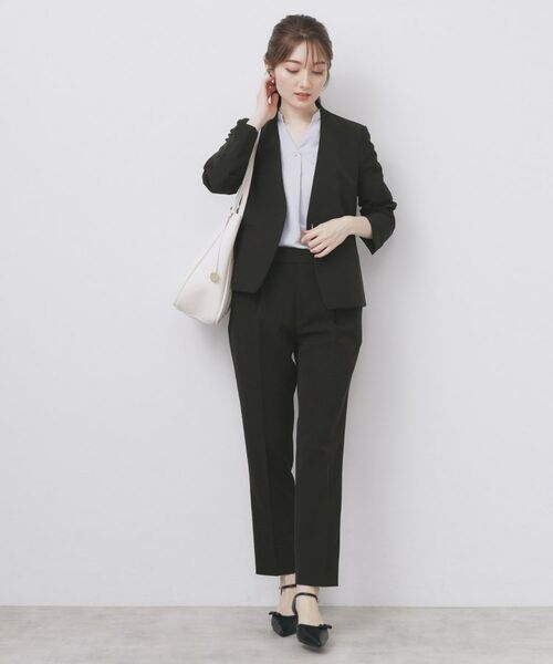 index / インデックス ノーカラージャケット | ストレッチノーカラージャケット/セットアップ対応【洗濯機洗い可/イージーアイロン/防シワ】 | 詳細2