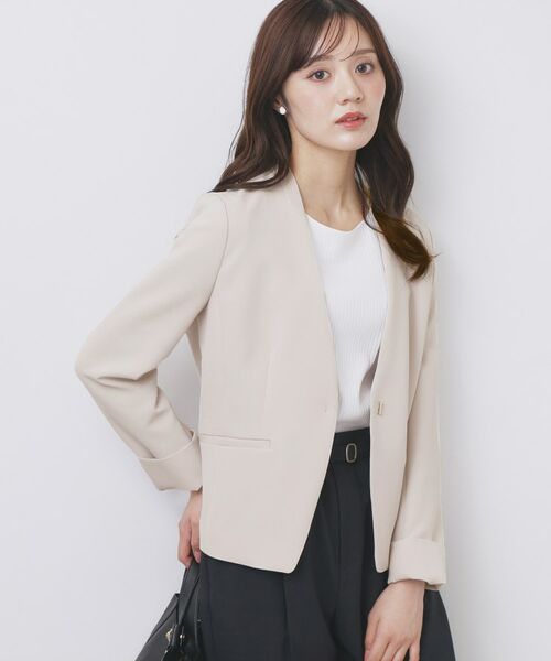 index / インデックス ノーカラージャケット | ストレッチノーカラージャケット/セットアップ対応【洗濯機洗い可/イージーアイロン/防シワ】 | 詳細7