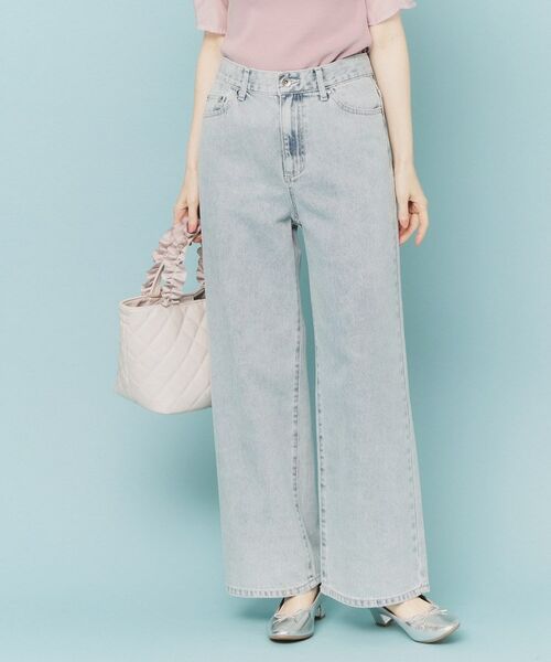 index / インデックス デニムパンツ | 《丈が選べる》デニムバギーパンツ【洗濯機洗い可】(ブルー(091))