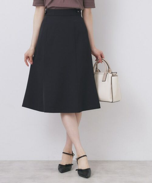 index/インデックス ストレッチフレアスカート/セットアップ対応【洗濯機洗い可/イージーアイロン/防シワ】 ネイビー(894) 40(L)