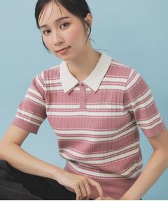 index / インデックス ニット・セーター | ランダムボーダーケーブルポロニット【洗濯機洗い可/抗ピル】