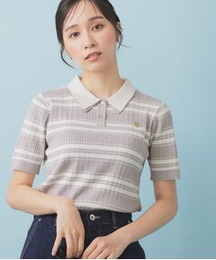 index / インデックス ニット・セーター | ランダムボーダーケーブルポロニット【洗濯機洗い可/抗ピル】