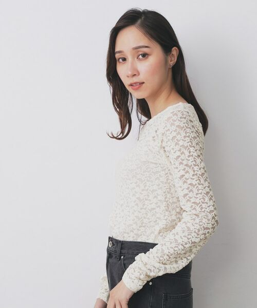 index / インデックス カットソー | モールレースシアートップス【洗濯機OK】 | 詳細1