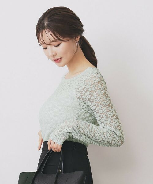 index / インデックス カットソー | モールレースシアートップス【洗濯機OK】 | 詳細5