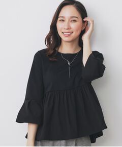 index / インデックス カットソー | ドッキングペプラムトップス【洗濯機洗い可】