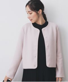 index / インデックス レザーブルゾン・ジャケット | ストレッチノーカラーブルゾン【洗濯機OK】