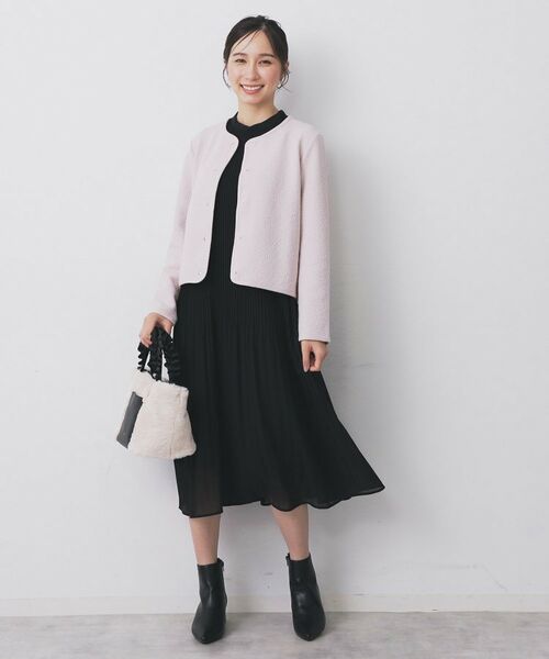 index / インデックス レザーブルゾン・ジャケット | ストレッチノーカラーブルゾン【洗濯機OK】 | 詳細12