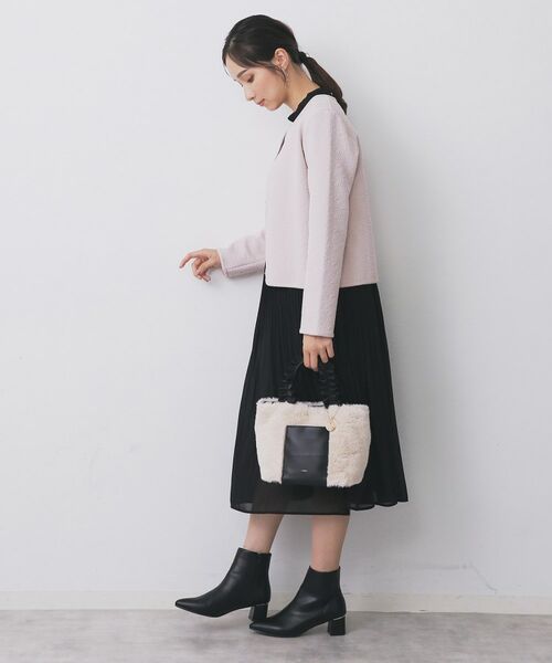 index / インデックス レザーブルゾン・ジャケット | ストレッチノーカラーブルゾン【洗濯機OK】 | 詳細13