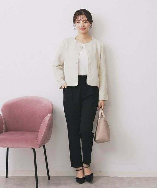 index / インデックス レザーブルゾン・ジャケット | ストレッチノーカラーブルゾン【洗濯機OK】 | 詳細4