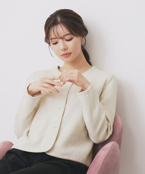 index/インデックス ストレッチノーカラーブルゾン【洗濯機OK】 アイボリー(004) 44(3L) index/インデックス ストレッチノーカラーブルゾン【洗濯機OK】 アイボリー(004) 44(3L)