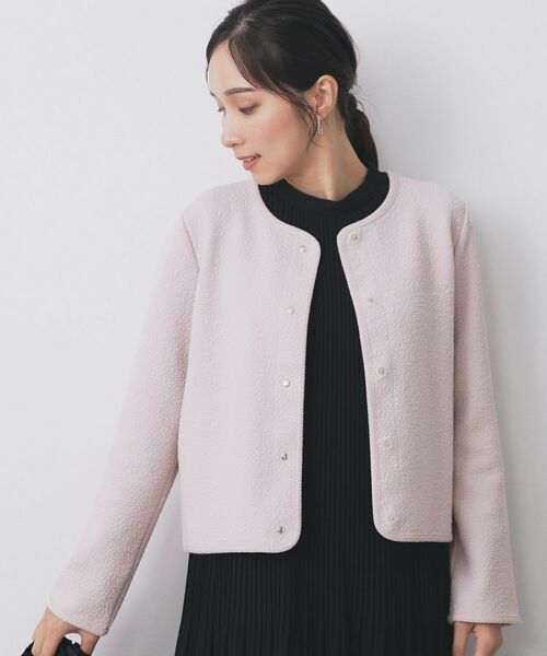 index/インデックス ストレッチノーカラーブルゾン【洗濯機OK】 ピンクベージュ(053) 38(M) index/インデックス ストレッチノーカラーブルゾン【洗濯機OK】 ピンクベージュ(053) 38(M)