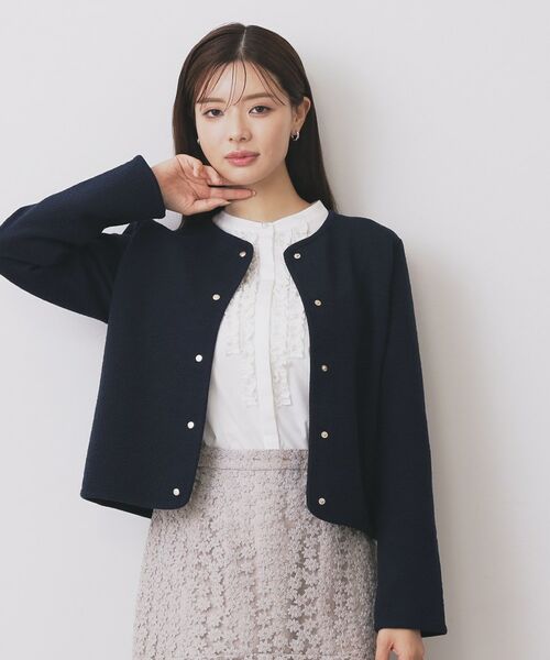 index/インデックス ストレッチノーカラーブルゾン【洗濯機OK】 ネイビー(094) 40(L) index/インデックス ストレッチノーカラーブルゾン【洗濯機OK】 ネイビー(094) 40(L)