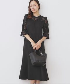 index / インデックス ミニ丈・ひざ丈ワンピース | ドッキングマーメイドフレアワンピース【洗濯機OK/イージーアイロン/防シワ】