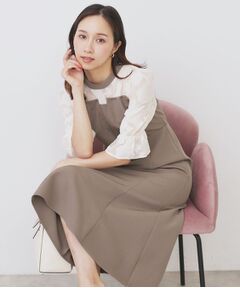 index / インデックス ミニ丈・ひざ丈ワンピース | ドッキングマーメイドフレアワンピース【洗濯機OK/イージーアイロン/防シワ】