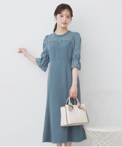 index / インデックス ミニ丈・ひざ丈ワンピース | ドッキングマーメイドフレアワンピース【洗濯機OK/イージーアイロン/防シワ】