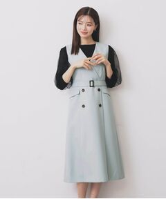 index / インデックス ミニ丈・ひざ丈ワンピース | トレンチディティールワンピース【洗濯機OK/イージーアイロン/防シワ】