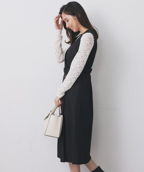 index / インデックス ミニ丈・ひざ丈ワンピース | トレンチディティールワンピース【洗濯機OK/イージーアイロン/防シワ】 | 詳細1