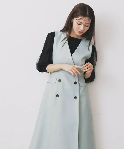 index / インデックス ミニ丈・ひざ丈ワンピース | トレンチディティールワンピース【洗濯機OK/イージーアイロン/防シワ】 | 詳細10