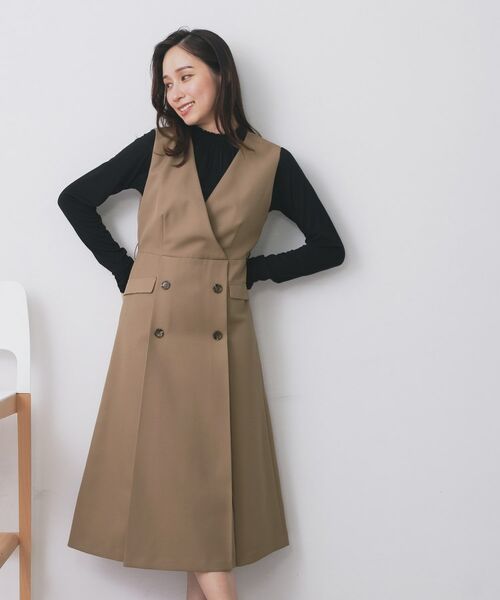 index / インデックス ミニ丈・ひざ丈ワンピース | トレンチディティールワンピース【洗濯機OK/イージーアイロン/防シワ】 | 詳細16
