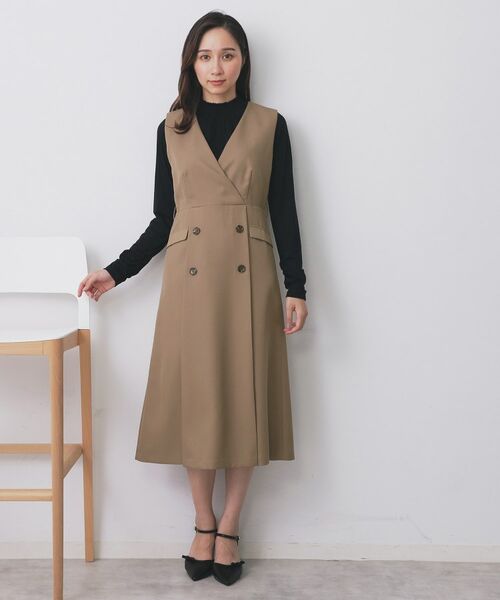 index / インデックス ミニ丈・ひざ丈ワンピース | トレンチディティールワンピース【洗濯機OK/イージーアイロン/防シワ】 | 詳細17