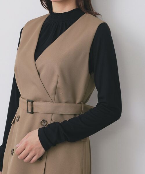 index / インデックス ミニ丈・ひざ丈ワンピース | トレンチディティールワンピース【洗濯機OK/イージーアイロン/防シワ】 | 詳細24