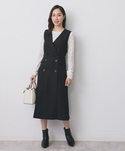 index / インデックス ミニ丈・ひざ丈ワンピース | トレンチディティールワンピース【洗濯機OK/イージーアイロン/防シワ】 | 詳細5