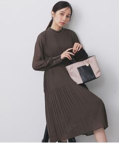 index / インデックス ミニ丈・ひざ丈ワンピース | 《5色展開/S-3Lサイズ》プリーツフレアワンピース【洗濯機OK/防シワ】