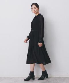 index / インデックス ミニ丈・ひざ丈ワンピース | 《5色展開/S-3Lサイズ》プリーツフレアワンピース【洗濯機OK/防シワ】